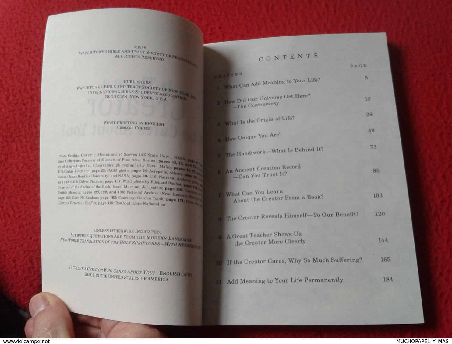 ANTIGUO LIBRO GUÍA O SIMILAR 1998 TESTIGOS DE JEHOVÁ Jehovah's Witnesses RELIGIÓN CRISTIANISMO...WATCH TOWER BIBLE VER F - Bibbia, Cristianesimo