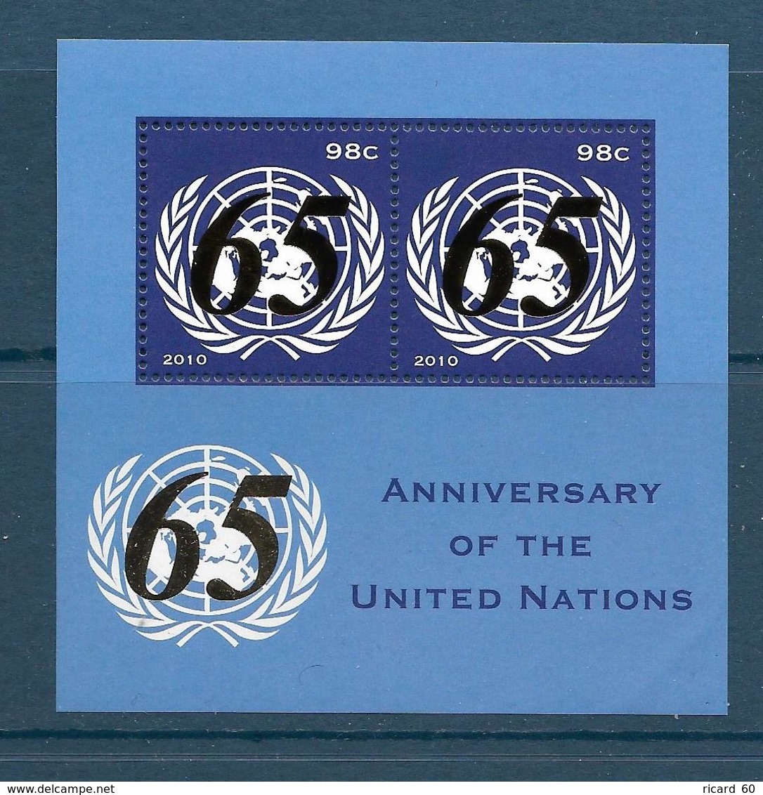 Timbres Neufs**, Nations Unies, Onu, Un, 2010, BF 65 Ans De L'onu - Neufs