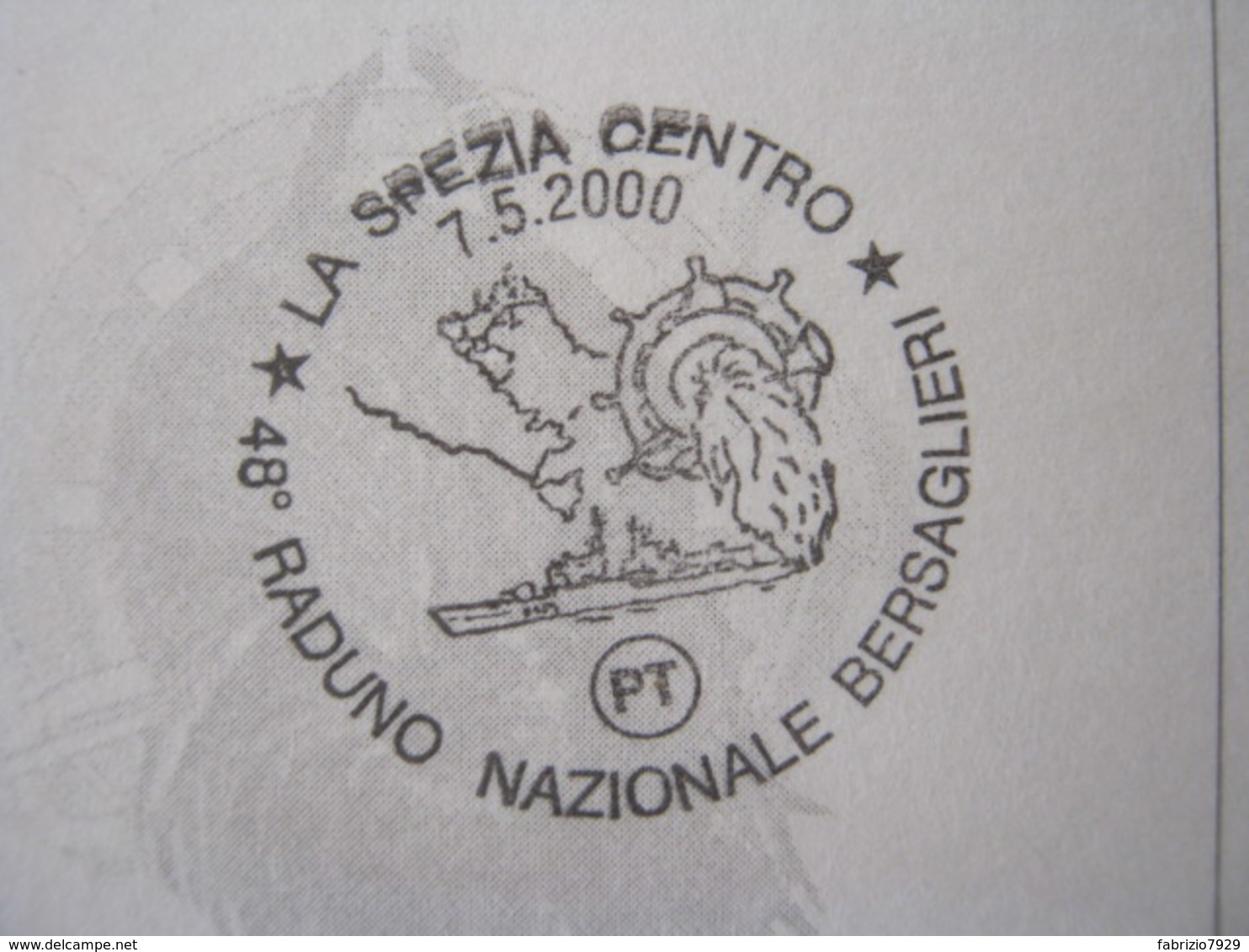 A.09 ITALIA ANNULLO - 2000 LA SPEZIA RADUNO NAZIONALE BERSAGLIERI BERSAGLIERE NAVE NAVY CARD 2 - Militaria