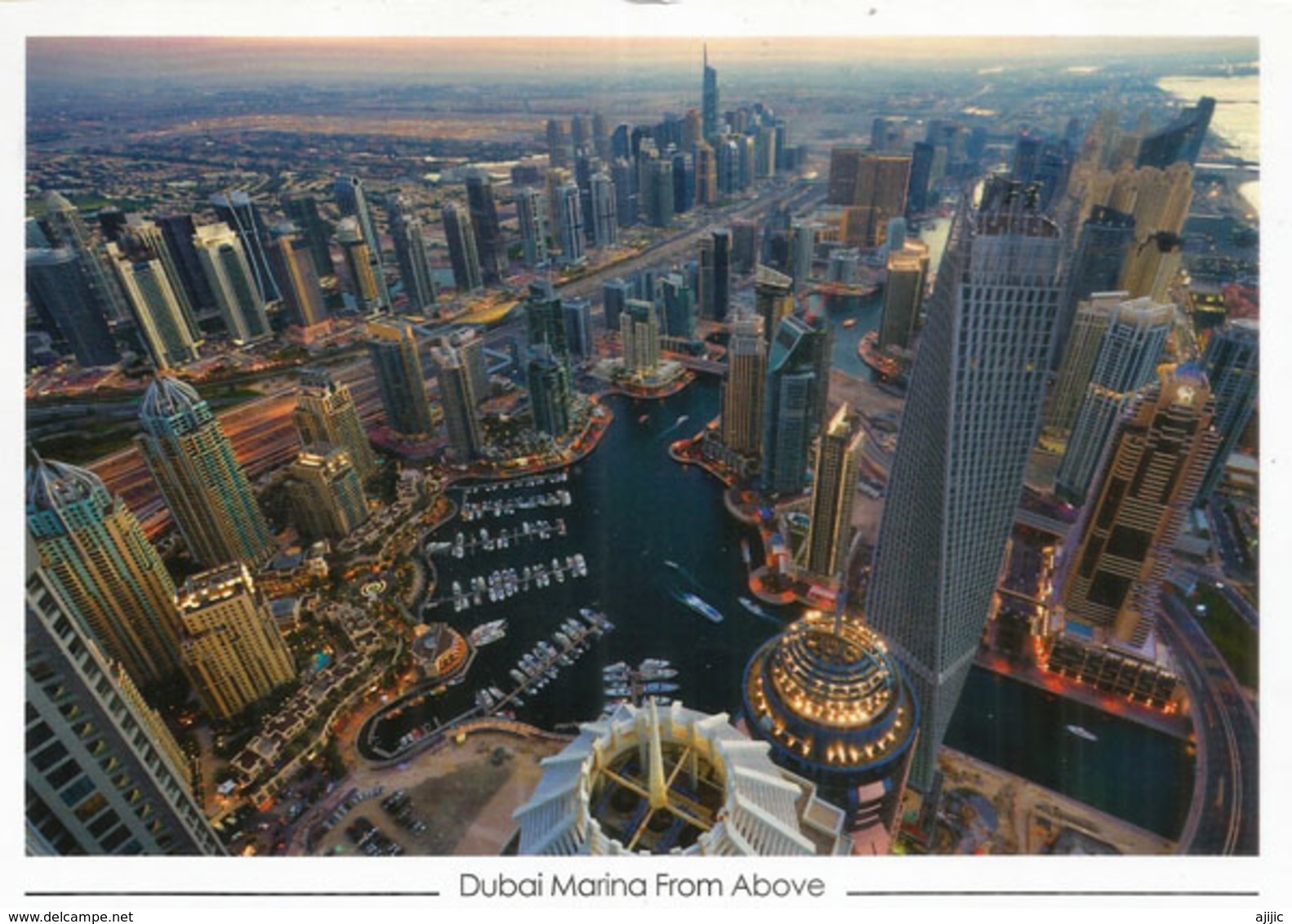 Dubai Marina From Above, Belle Carte Postale Dubai, Adressée Andorra, Avec Timbre à Date Arrivée - Emirats Arabes Unis