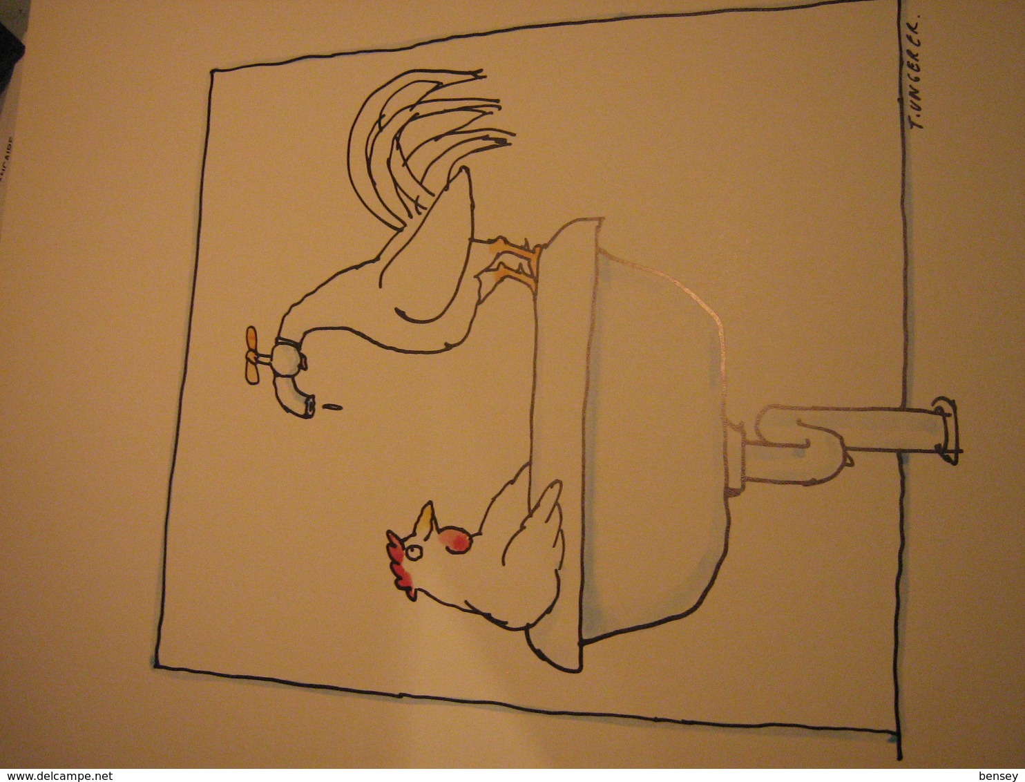 Tomi Ungerer , La Poule Au Bain , 1980 - Lithographies