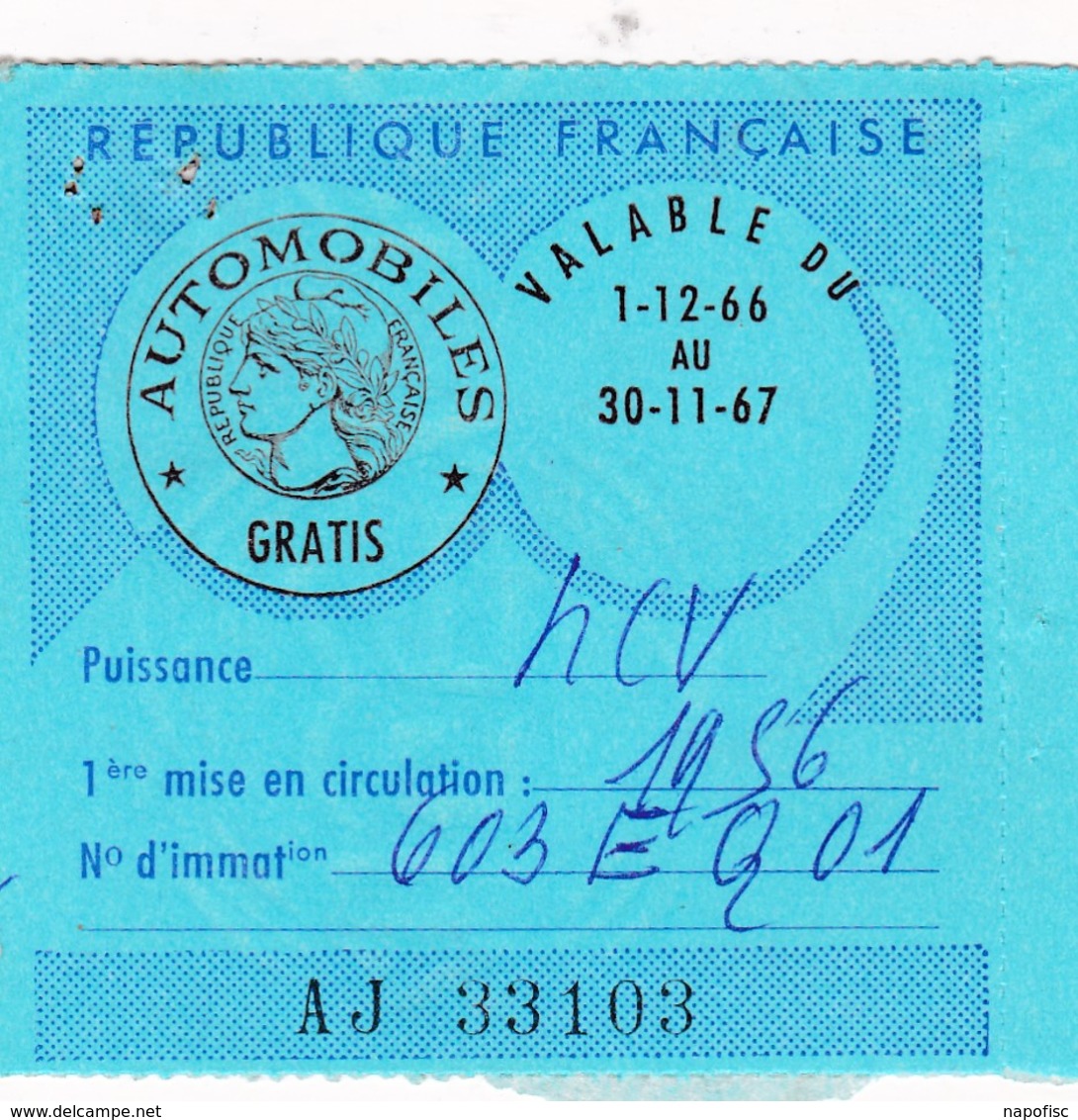 T.F. Humide  Gratis Automobiles   1966/67 - Other & Unclassified