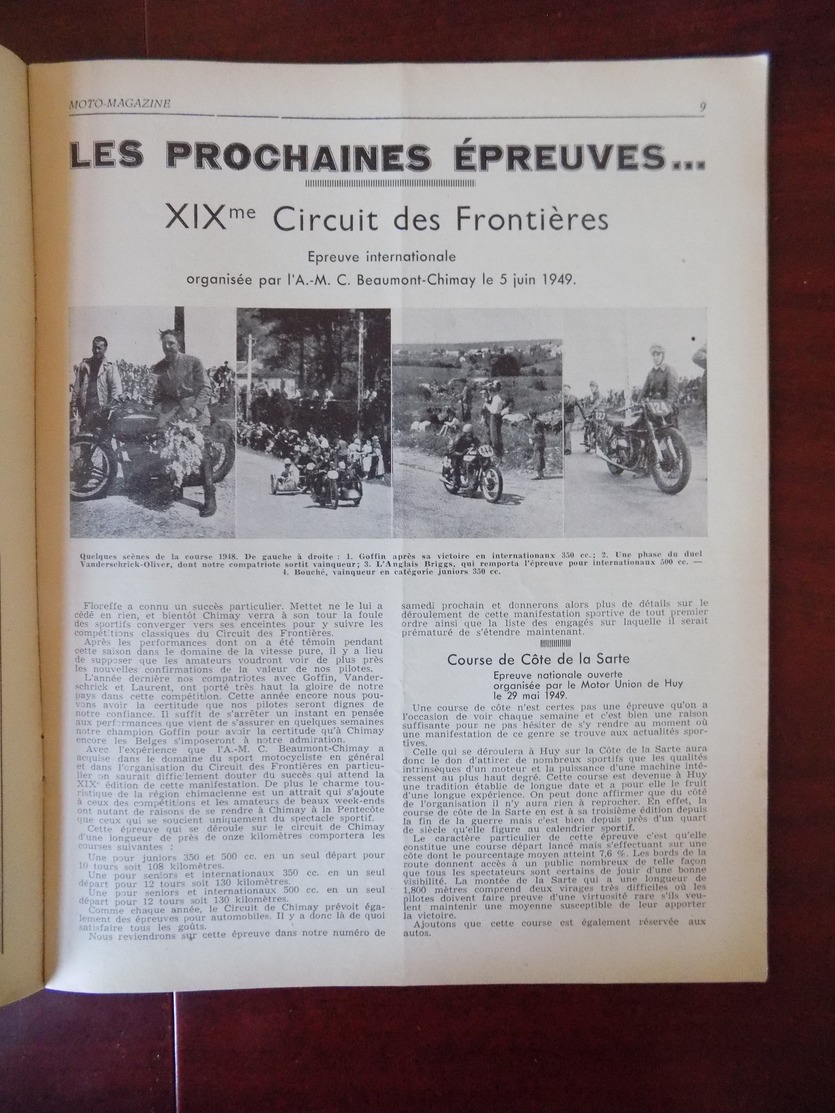 Moto Magazine N° 16 Courses Aux Etats-Unis - La Fourche Saroléa - Moto-cross De Chaudfontaine ... - 1900 - 1949