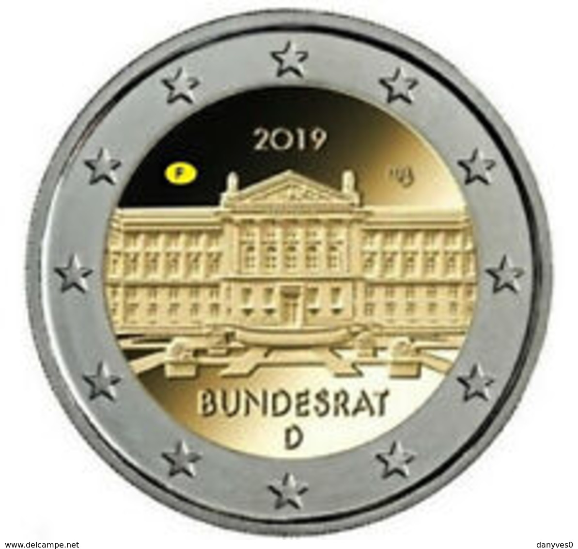 Pièce Commémorative 2 Euro  Allemagne   2019 UNC  " Bundesrat " - Allemagne
