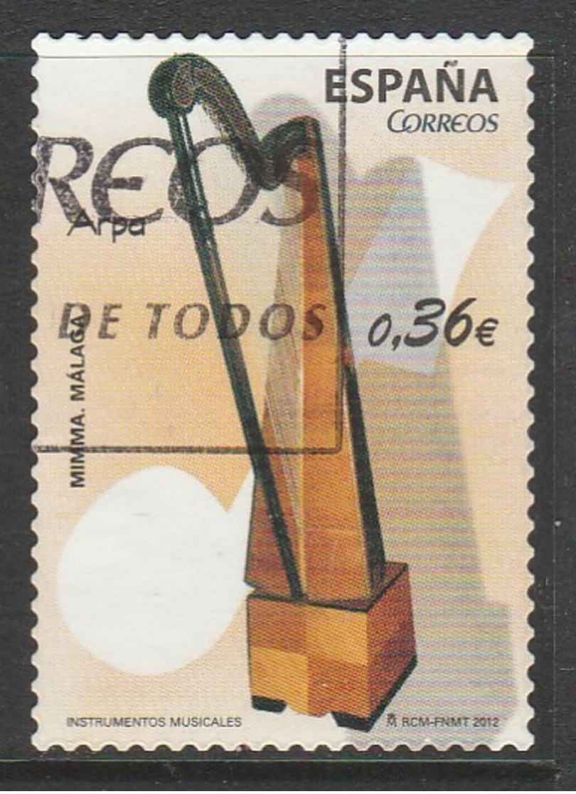 Spain 2012 Musical Instruments - Self Adhesive Stamps 0.36 € Multicoloured  SW 4691 O Used - Used Stamps