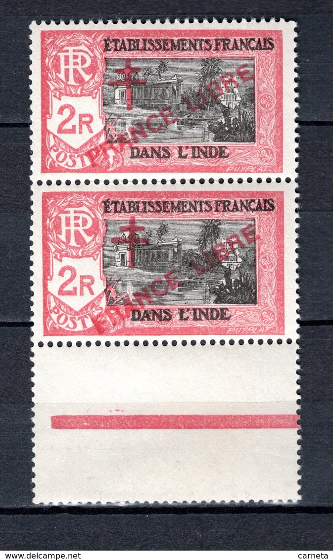 INDE N° 168 SURCHARGE PRANCE AU LIEU DE FRANCE  NEUFS SANS CHARNIERE COTE 47.85€   TEMPLE - Unused Stamps