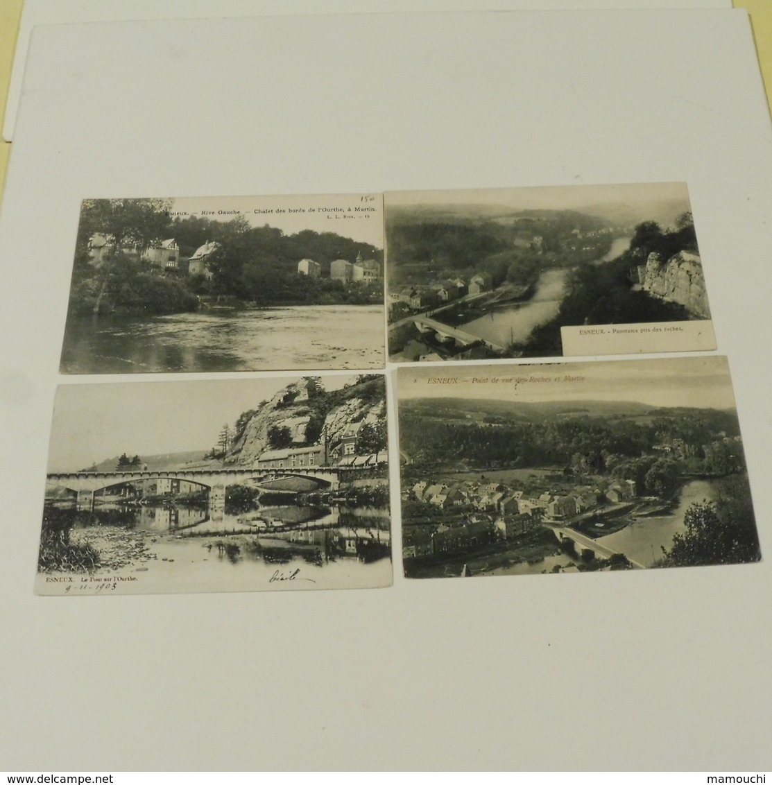 ESNEUX -  4 Cartes :Le Pont,Point De Vue Des Roches, Châlets Des Bords De L'Ourthe, Panorama Pris Des Roches - Esneux