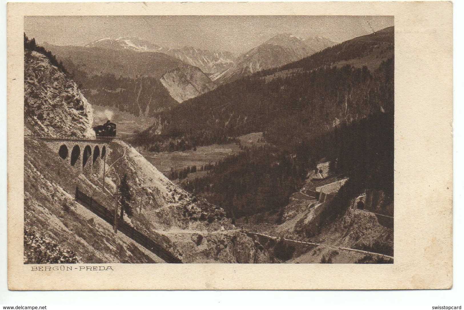 PREDA BERGÜN Albula Bahn Rhätische Bahn Chemin De Fer Rhétique Gel. 1915 Feldpost - Bergün/Bravuogn