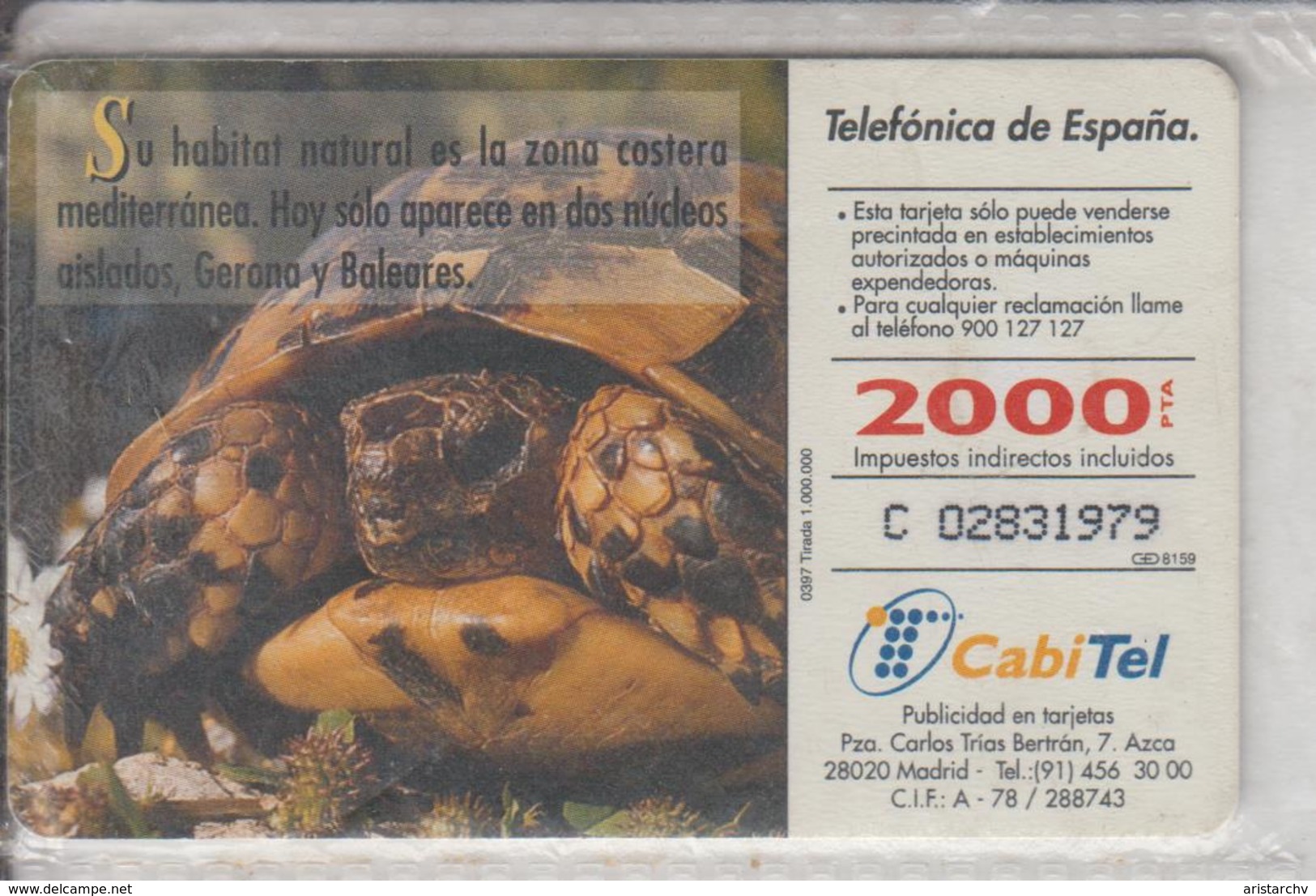 SPAIN 1997 FAUNA IBERICA TORTUGA MEDITERRANEA TURTLE - Tortugas