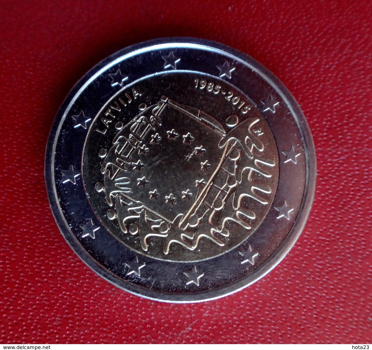 Latvia 2015 Year 2 Euro Commemorative Coin "30 Years Of EU Flag"  CIRCULATED - Lettonie