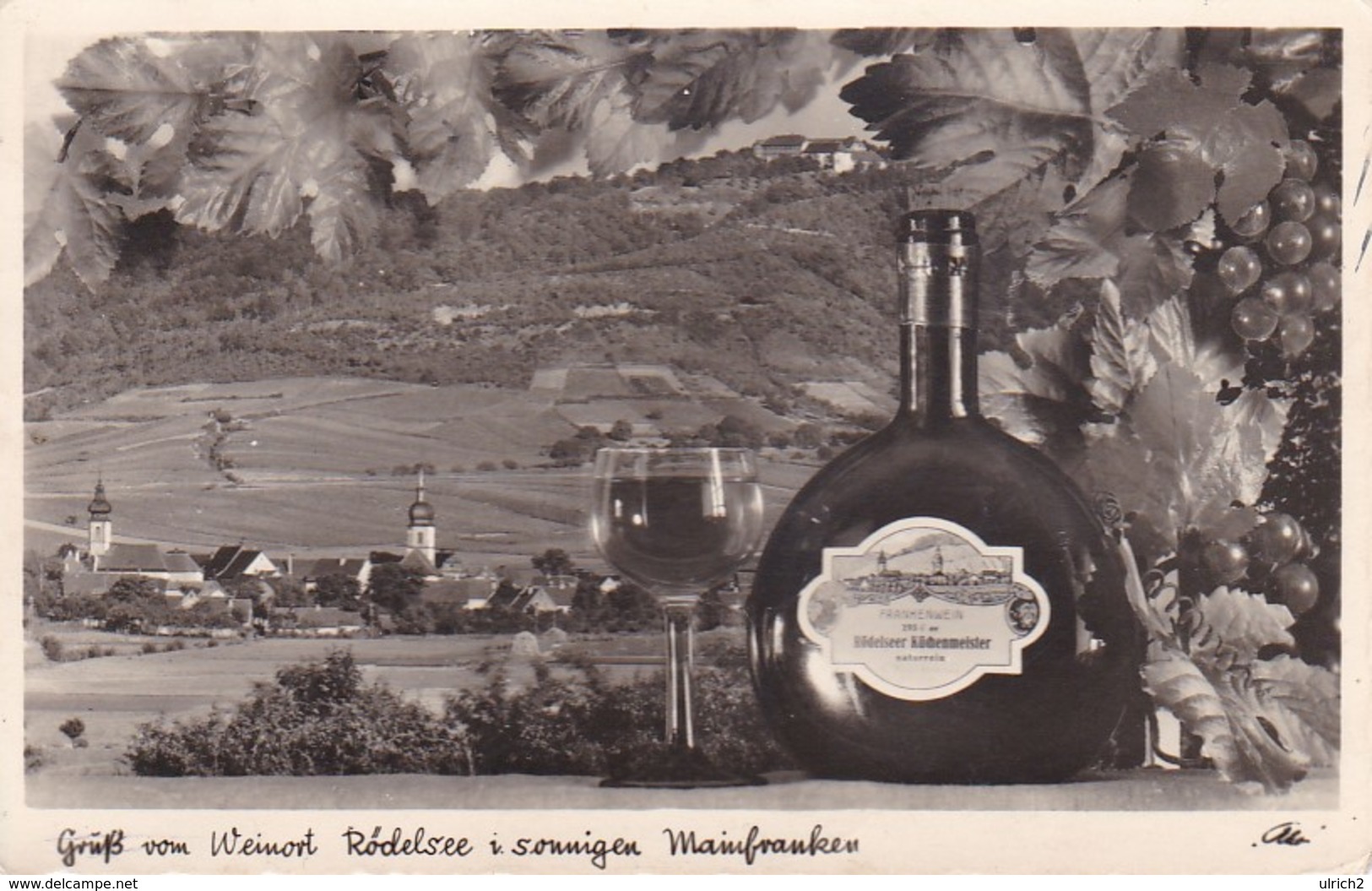 AK Gruß Vom Weinort Rödelsee Im Sonnigen Mainfranken - Frankenwein - Rödelseer Küchenmeister - 1942 (39545) - Kitzingen