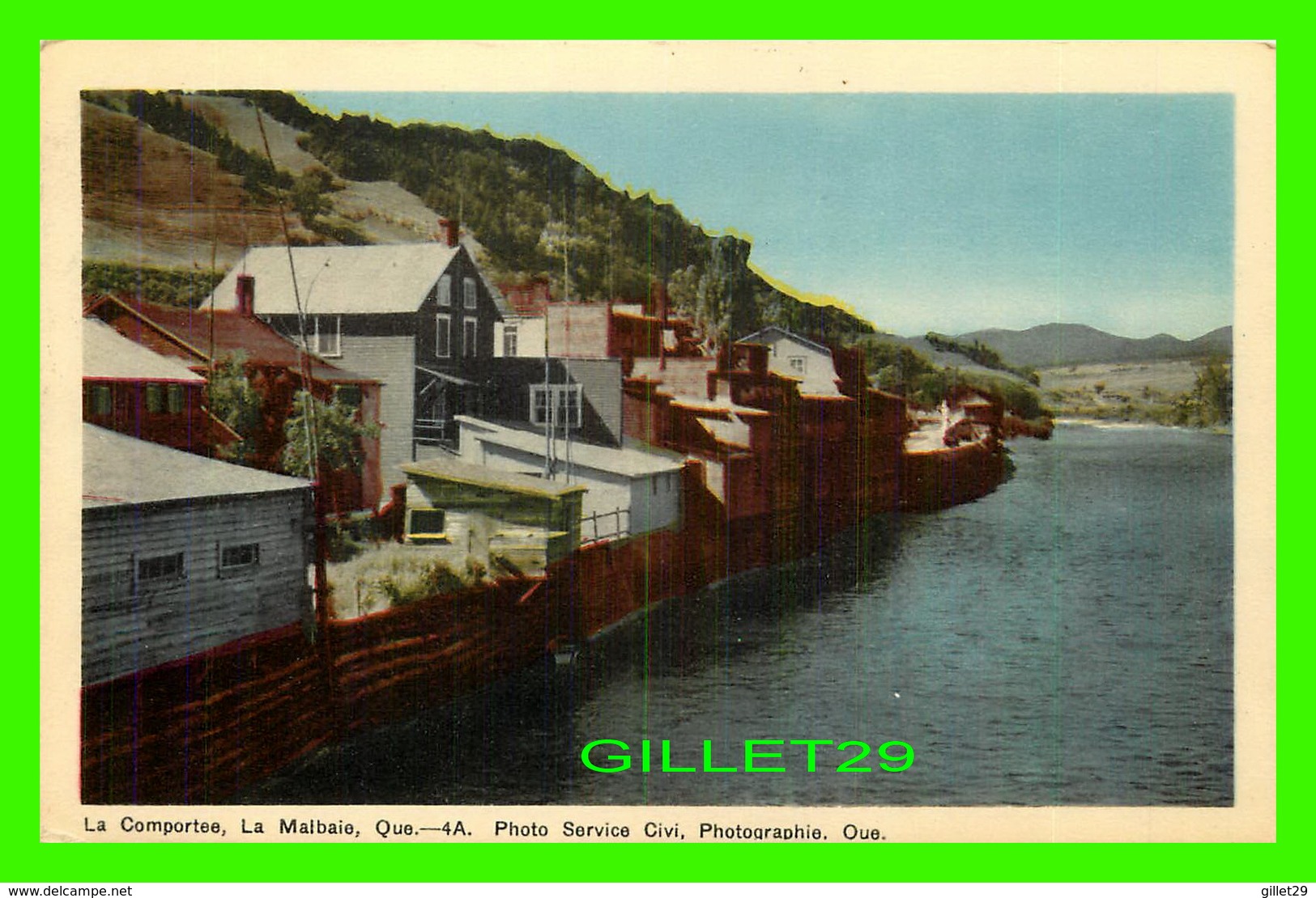 LA MALBAIE, QUEBEC - LA COMPORTEE - PHOTO SERVICE CIVI, PHOTOGRAPHIE - CIRCULÉE EN 1943 - - Autres & Non Classés