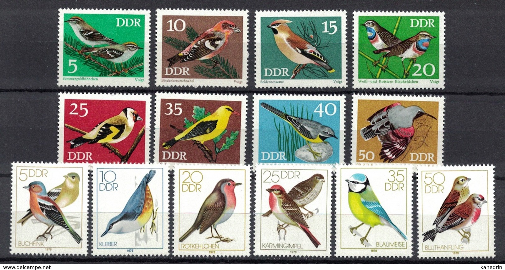 DDR 1973 + 1979, Vogel Birds Oiseau Pájaro Uccello Passaro **, MNH - Zangvogels