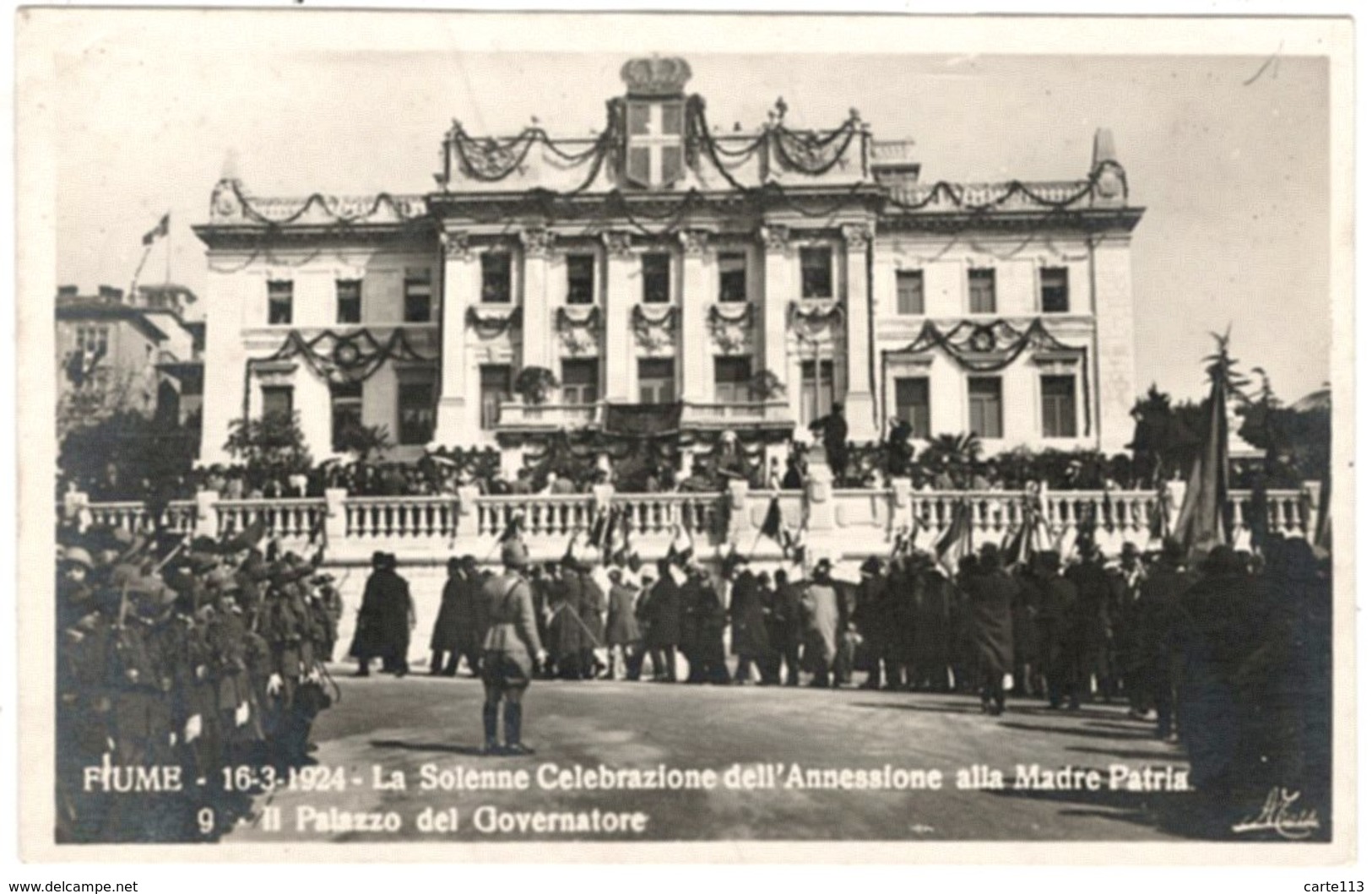 - B26508CPA - FIUME - Celebrazione Dell' Annessione - Palazzo Del Governatore - ITALIA - Très Bon état - EUROPE - Croatie