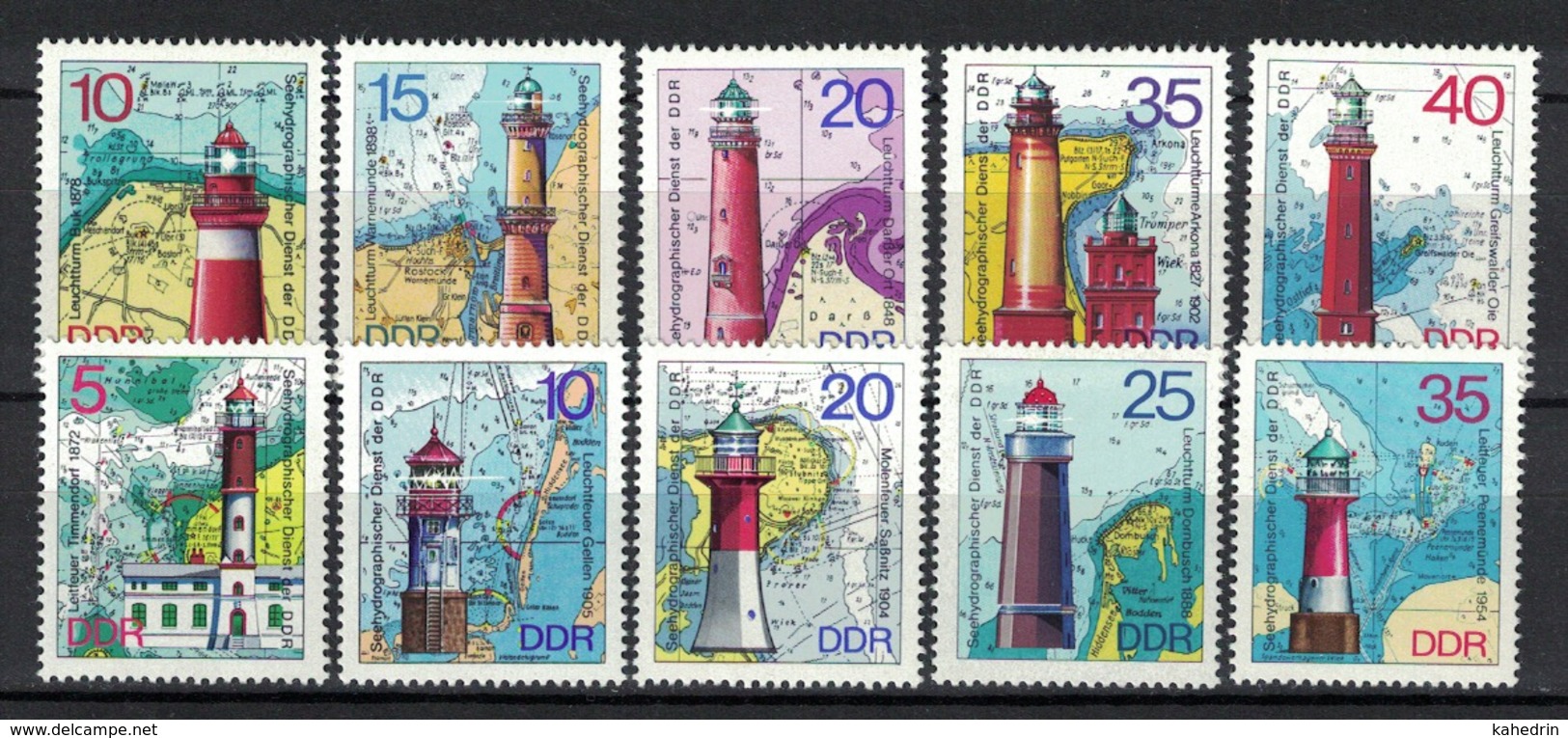 DDR 1974 + 1975, Leuchtturm Vuurtoren Lighthouse Phare Faro **, MNH - Leuchttürme