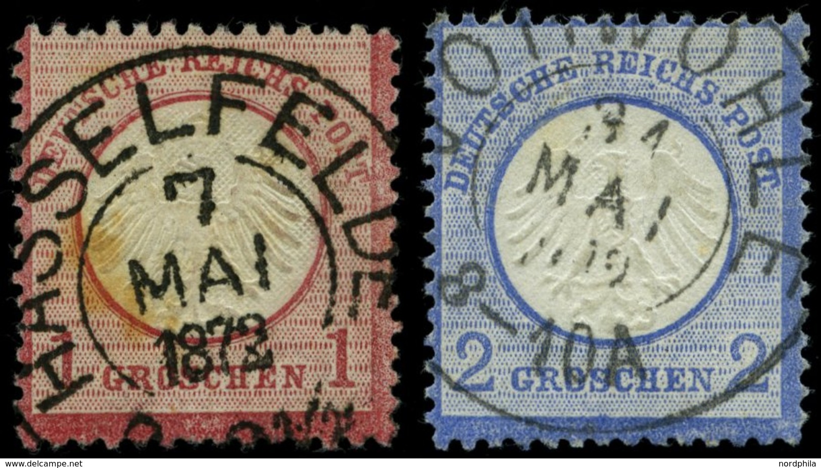 BRAUNSCHWEIG DR 4,5 O, HASSELFELDE Auf 1 Gr. Rotkarmin Und VORWOHLE Auf 2 Gr. Ultramarin, 2 Prachtwerte - Braunschweig