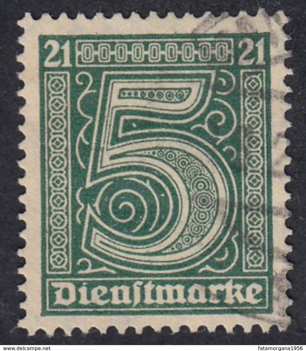 GERMANIA - GERMANY - DEUTSCHLAND - ALLEMAGNE -  1920 - Yvert Servizio 9, Obliterato, Verde, 5 Pf. - Servizio