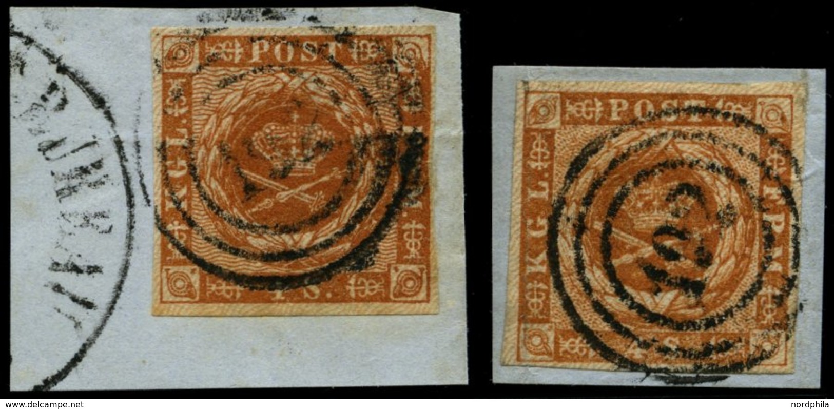 SCHLESWIG-HOLSTEIN DK 4,7 BrfStk, 192 (SCHLESW. BAHNPOST-SPEDITIONSBUREAU) Auf 4 S. Punktierter Und Linierter Grund, 2 P - Schleswig-Holstein