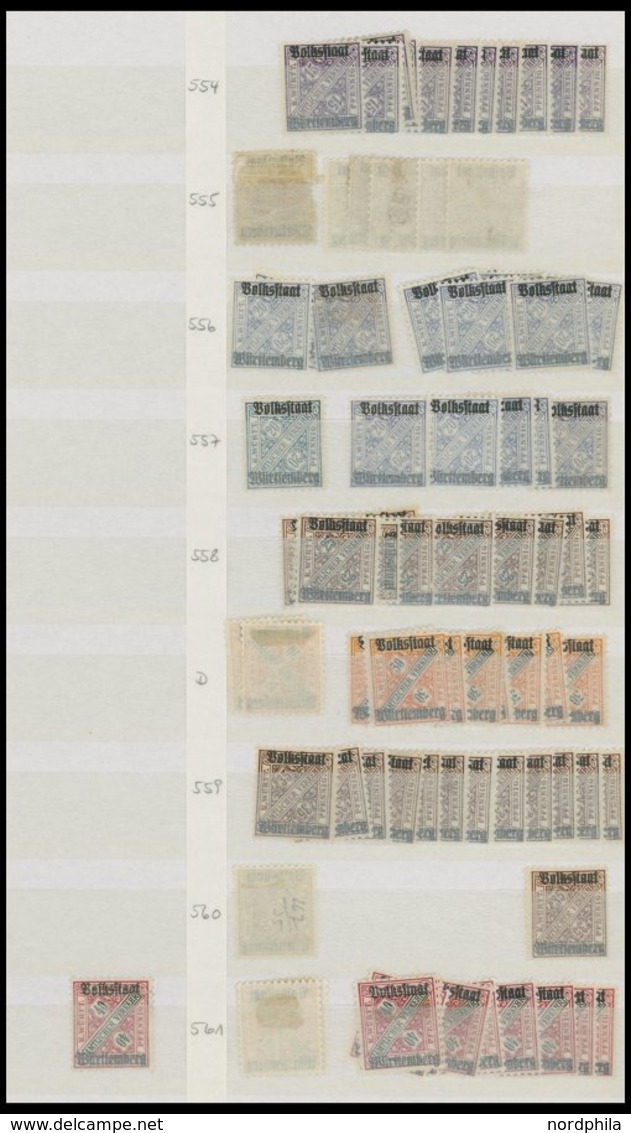 1875-1923, Gut Sortierte Reichhaltige Dublettenpartie Neue Währung Und Dienstmarken I Und II Von über 1600 Werten, Fundg - Sonstige & Ohne Zuordnung