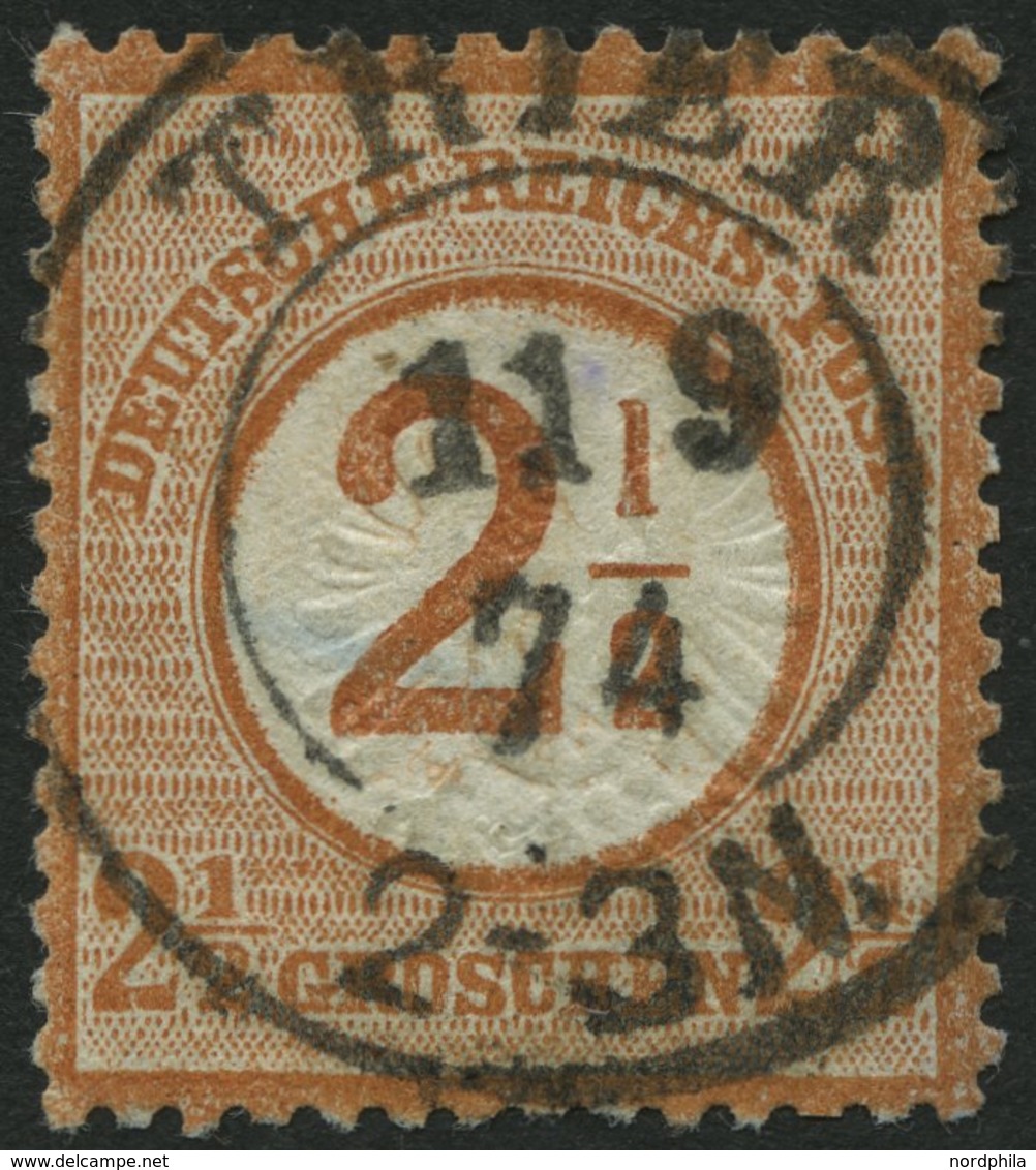 Dt. Reich 29 O, 1874, 21/2 Auf 21/2 Gr. Braunorange, Idealer Zentrischer K2 TRIER, Normale Zähnung, Pracht - Usati