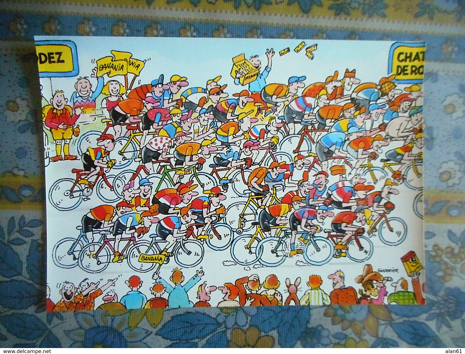CPM TOUR DE FRANCE 1984 14 EME ETAPE  RODEZ DOMAINE DU CHATEAU DE ROURET  Pub BANANIA - Cyclisme