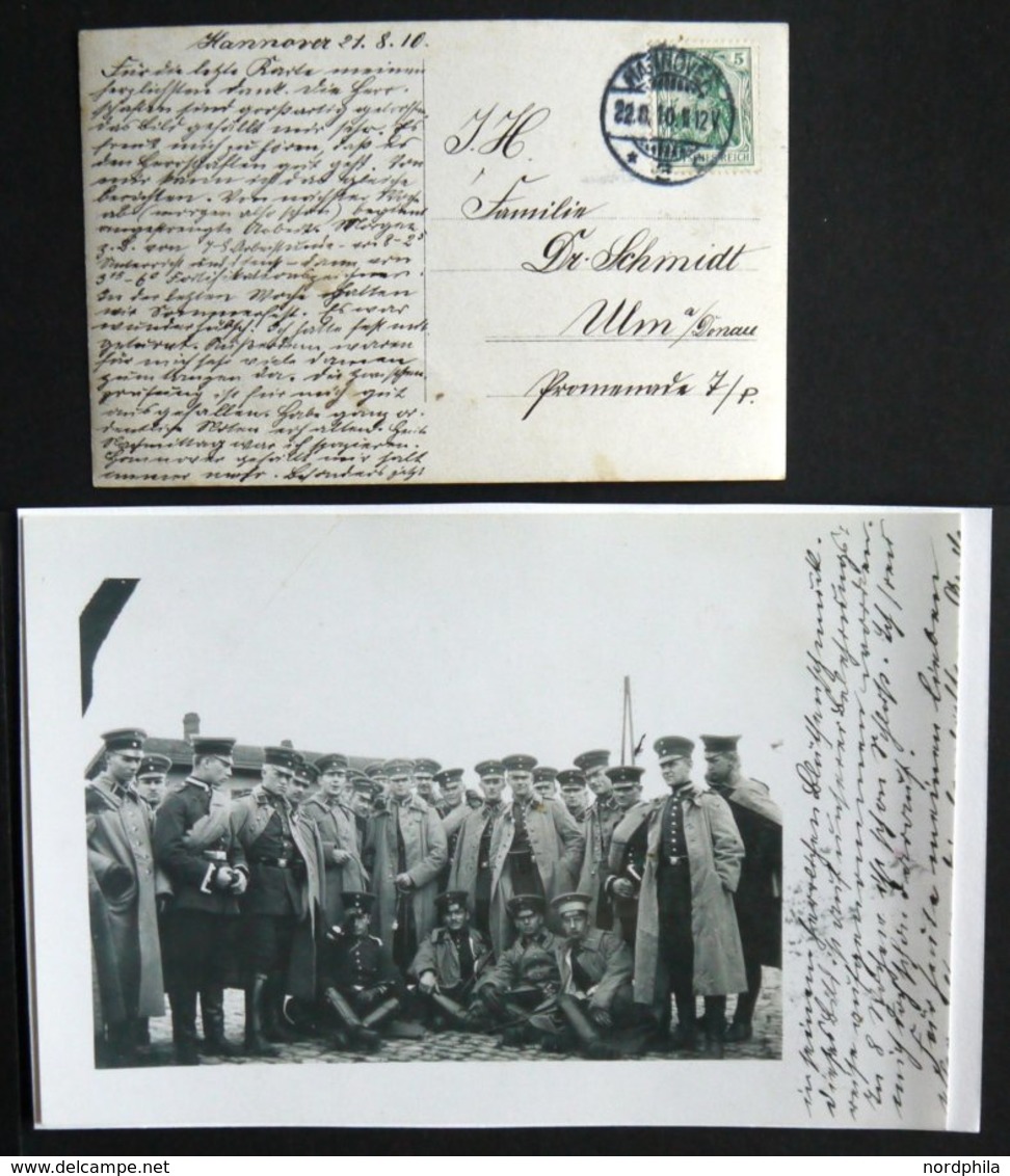 1910, 5 Pf. Grün Auf Eigenhändiger Fotokarte Von Hermann Köhl, Deutscher Flugpionier Und WK1-Kampfflieger, Im Kreise Von - Sonstige & Ohne Zuordnung