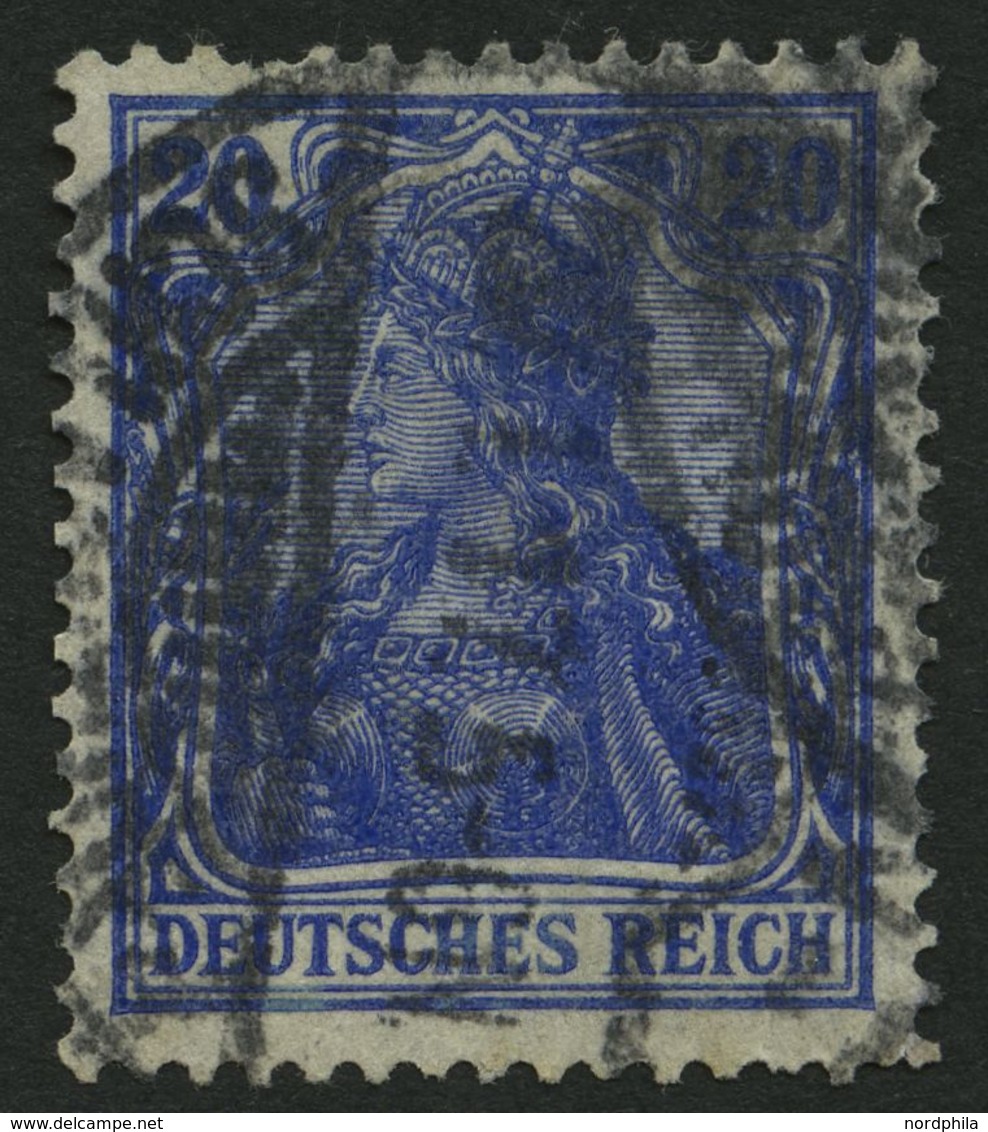 Dt. Reich 87IIb O, 1915, 20 Pf. Violettultramarin Kriegsdruck, Feinst (kleiner Zahnfehler), Gepr. Jäschke-L., Mi. 130.- - Autres & Non Classés
