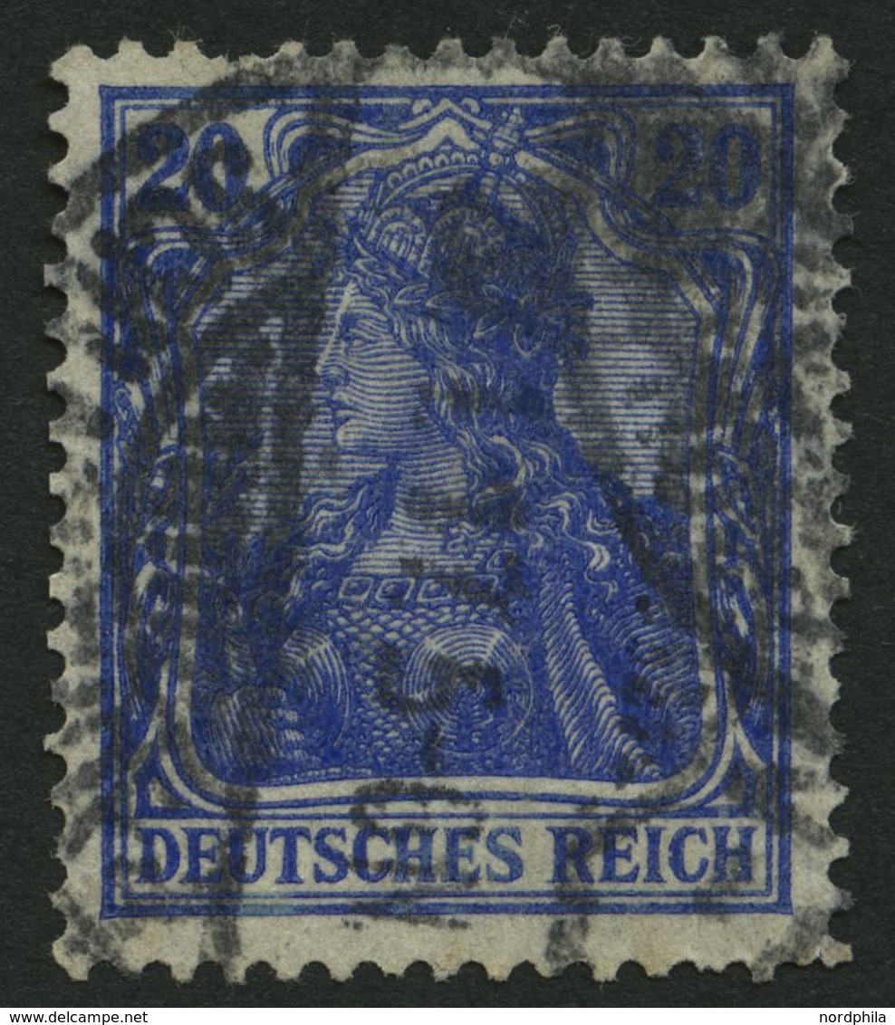 Dt. Reich 87IIb O, 1915, 20 Pf. Violettultramarin Kriegsdruck, Feinst (kleiner Zahnfehler), Gepr. Jäschke-L., Mi. 130.- - Altri & Non Classificati