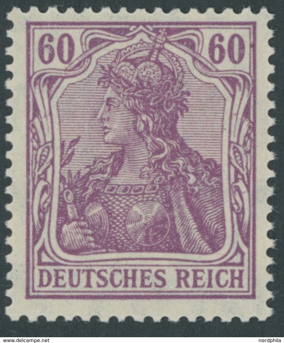 Dt. Reich 92IIc **, 1916, 60 Pf. Braunpurpur Kriegsdruck, Postfrisch, Pracht, Gepr. Jäschke, Mi. 100.- - Sonstige & Ohne Zuordnung