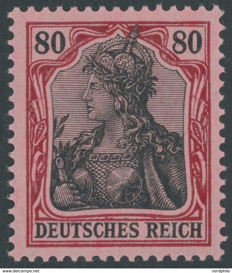 Dt. Reich 93IIa **, 1918, 80 Pf. Karminrot/rotschwarz Auf Hellrosa Kriegsdruck, Postfrisch, Pracht, Gepr. Dr. Hochstädte - Autres & Non Classés