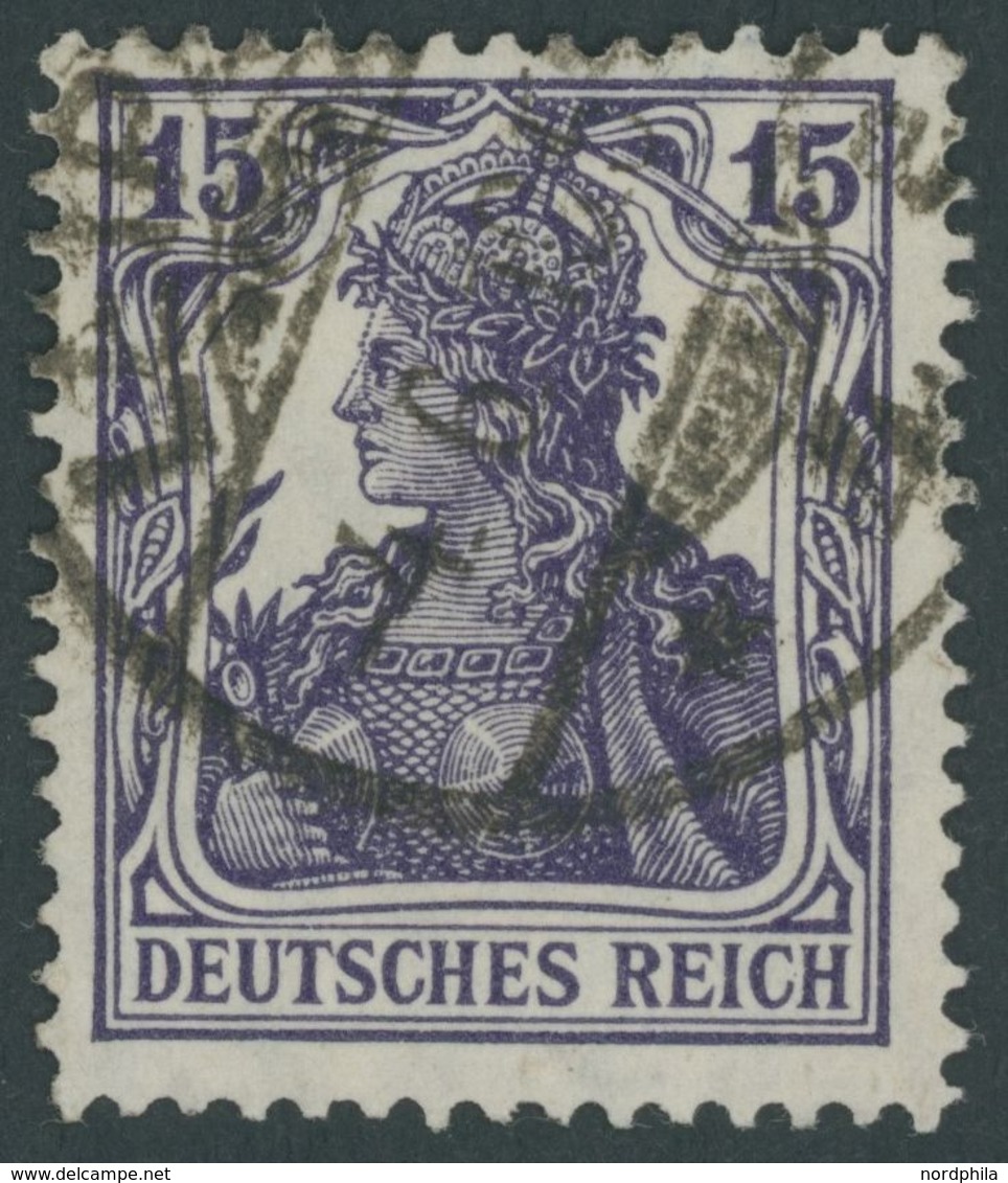 1917, 15 Pf. Dunkelblauviolett, Pracht, Gepr. Infla, Mi. 200.- -> Automatically Generated Translation: 1917, 15 Pf. Dark - Gebraucht