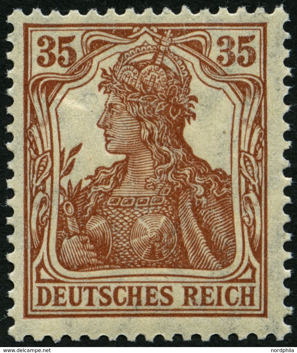 Dt. Reich 103c **, 1918, 35 Pf. Zimtfarben, Pracht, Gepr. Infla, Mi. 70.- - Usati
