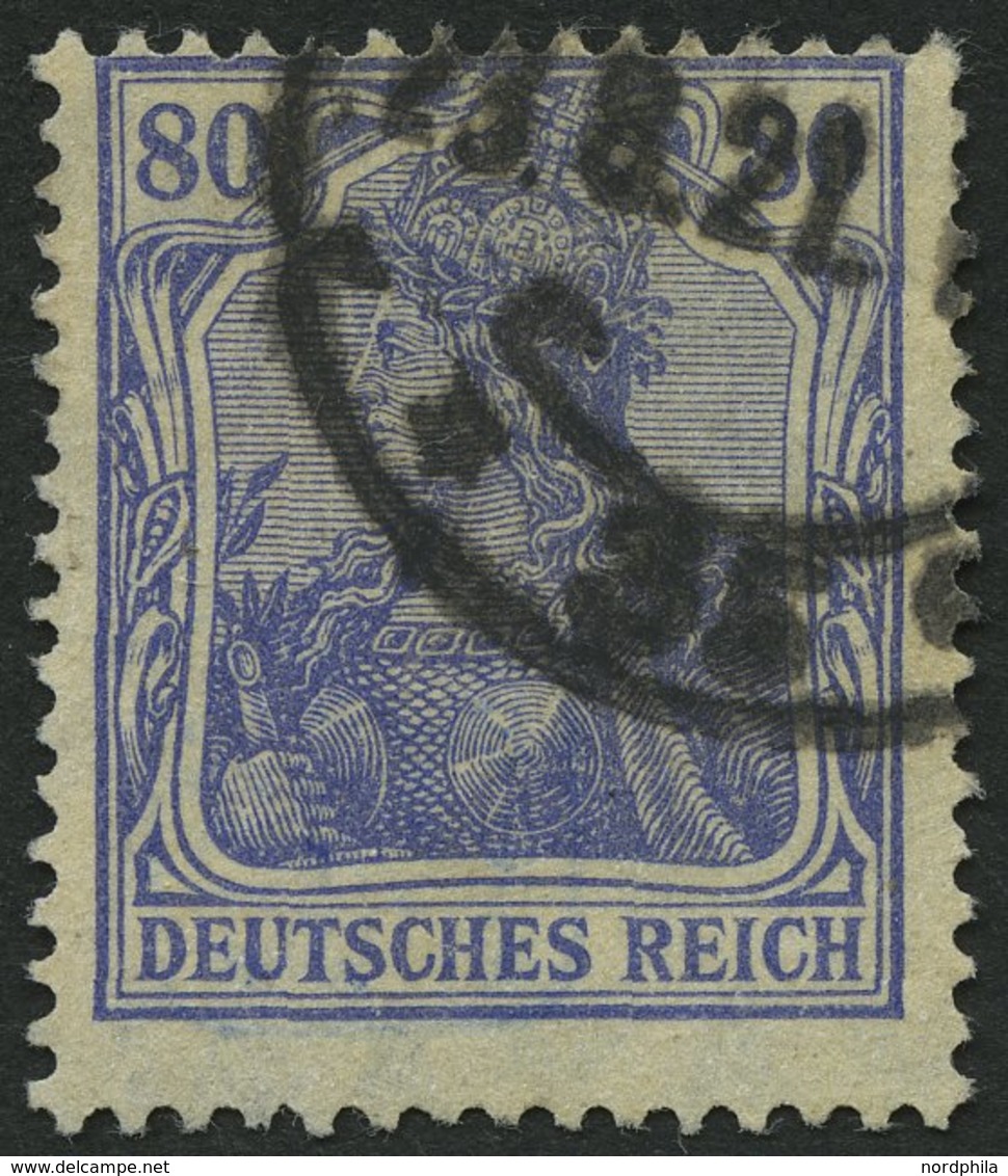 Dt. Reich 149b O, 1921, 80 Pf. Grauultramarin, Pracht, Gepr. Infla, Mi. 100.- - Gebraucht