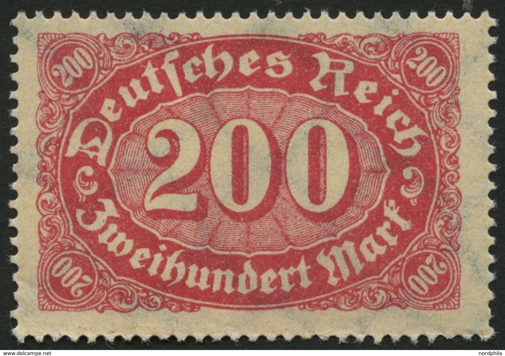 Dt. Reich 248b **, 1923, 200 M. Rotlila, Pracht, Gepr. Infla, Mi. 90.- - Gebraucht