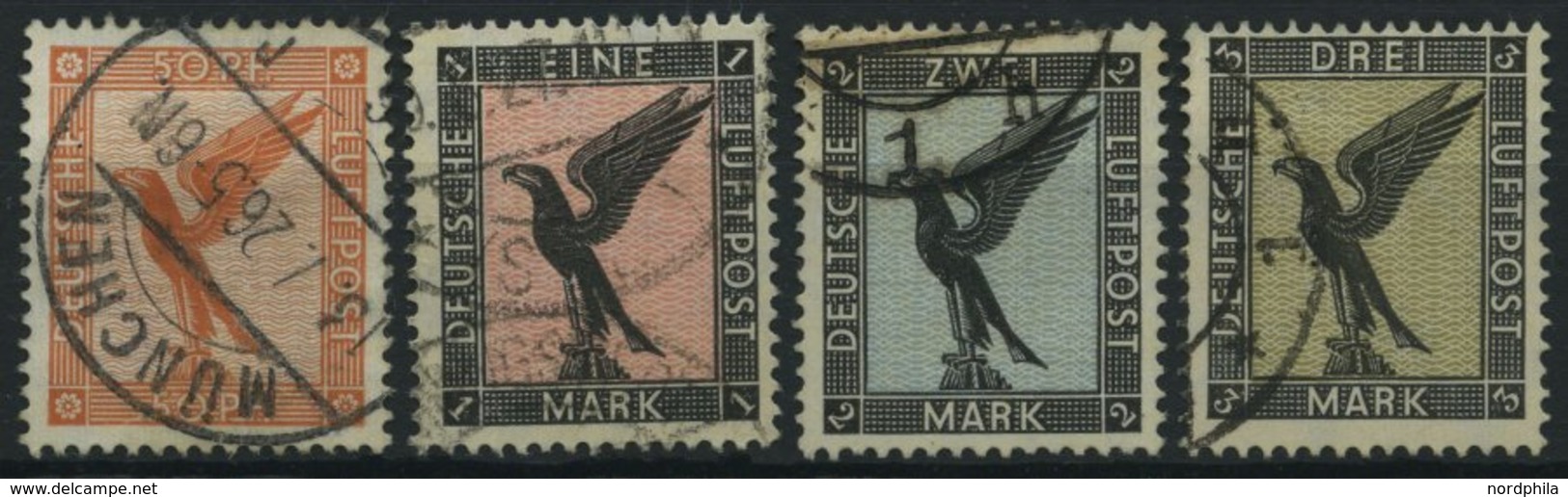 Dt. Reich 381-84 O, 1926, Adler, 4 Prachtwerte, Mi. 165.- - Sonstige & Ohne Zuordnung