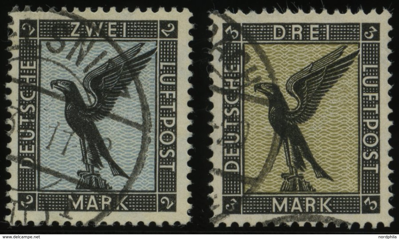 Dt. Reich 383/4 O, 1926, 2 Und 3 M. Adler, 2 Prachtwerte, Mi. 150.- - Autres & Non Classés