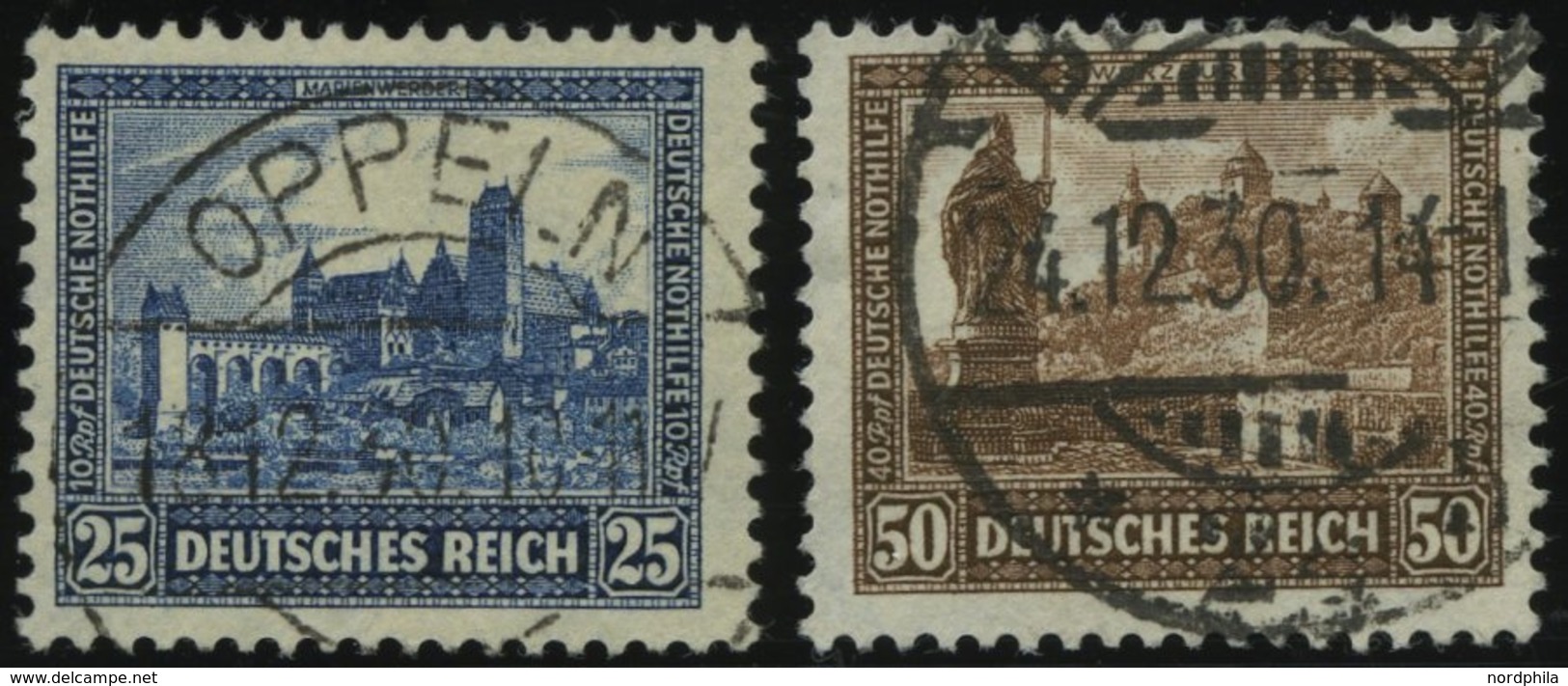 Dt. Reich 452/3 O, 1930, 25 Und 50 Pf. Nothilfe, 2 Prachtwerte, Mi. 140.- - Sonstige & Ohne Zuordnung