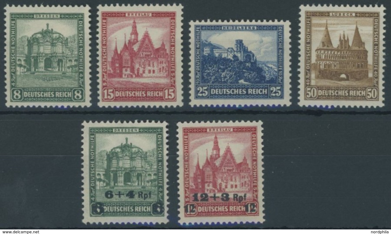 Dt. Reich 459-64 **, 1931/2, Nothilfe, 2 Prachtsätze, Mi. 298.- - Sonstige & Ohne Zuordnung