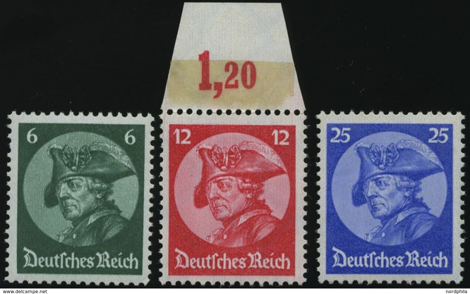 Dt. Reich 479-81 **, 1933, Friedrich Der Große, Normale Zähnung, Prachtsatz, Mi. 320.- - Autres & Non Classés