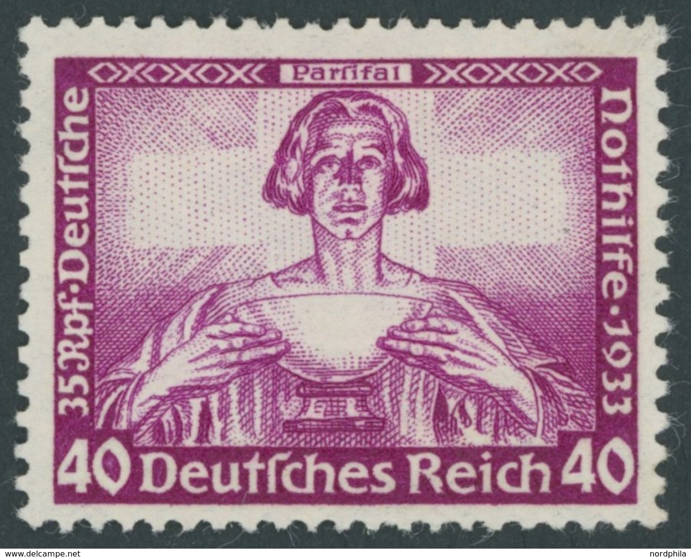 Dt. Reich 507 *, 1933, 40 Pf. Wagner, Falzrest, Pracht - Autres & Non Classés