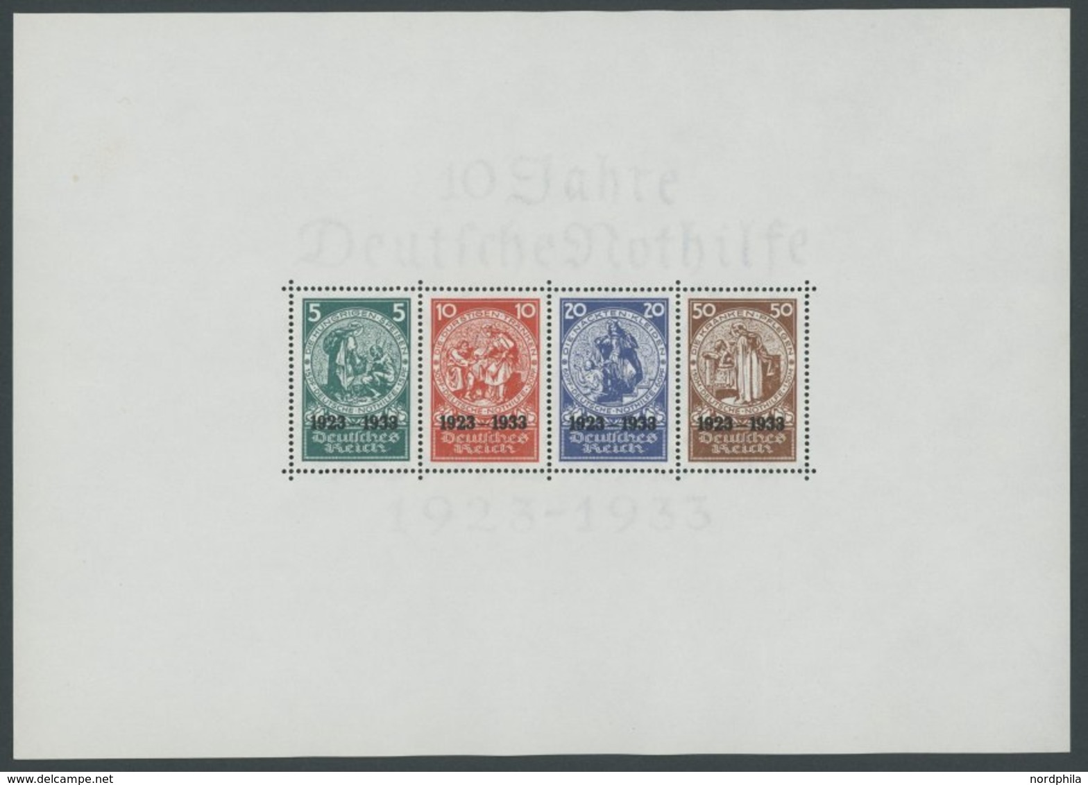 Dt. Reich Bl. 2 **, 1933, Block Nothilfe, Originalgröße, Postfrisch, Unsigniert, Fotoattest H.D. Schlegel: Das Prüfstück - Sonstige & Ohne Zuordnung