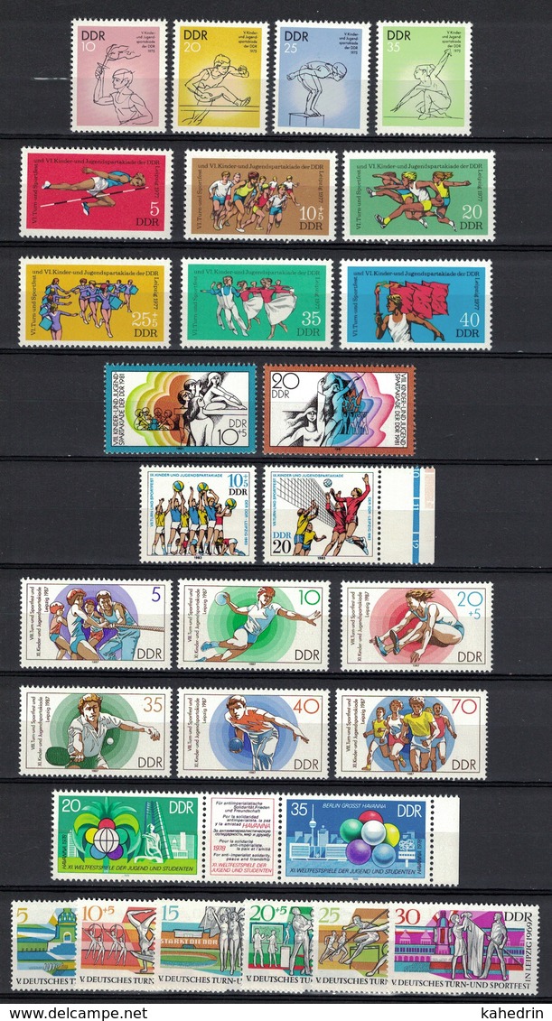 DDR Between 1975 - 1987, Sport Spartakiade **, MNH - Sonstige & Ohne Zuordnung