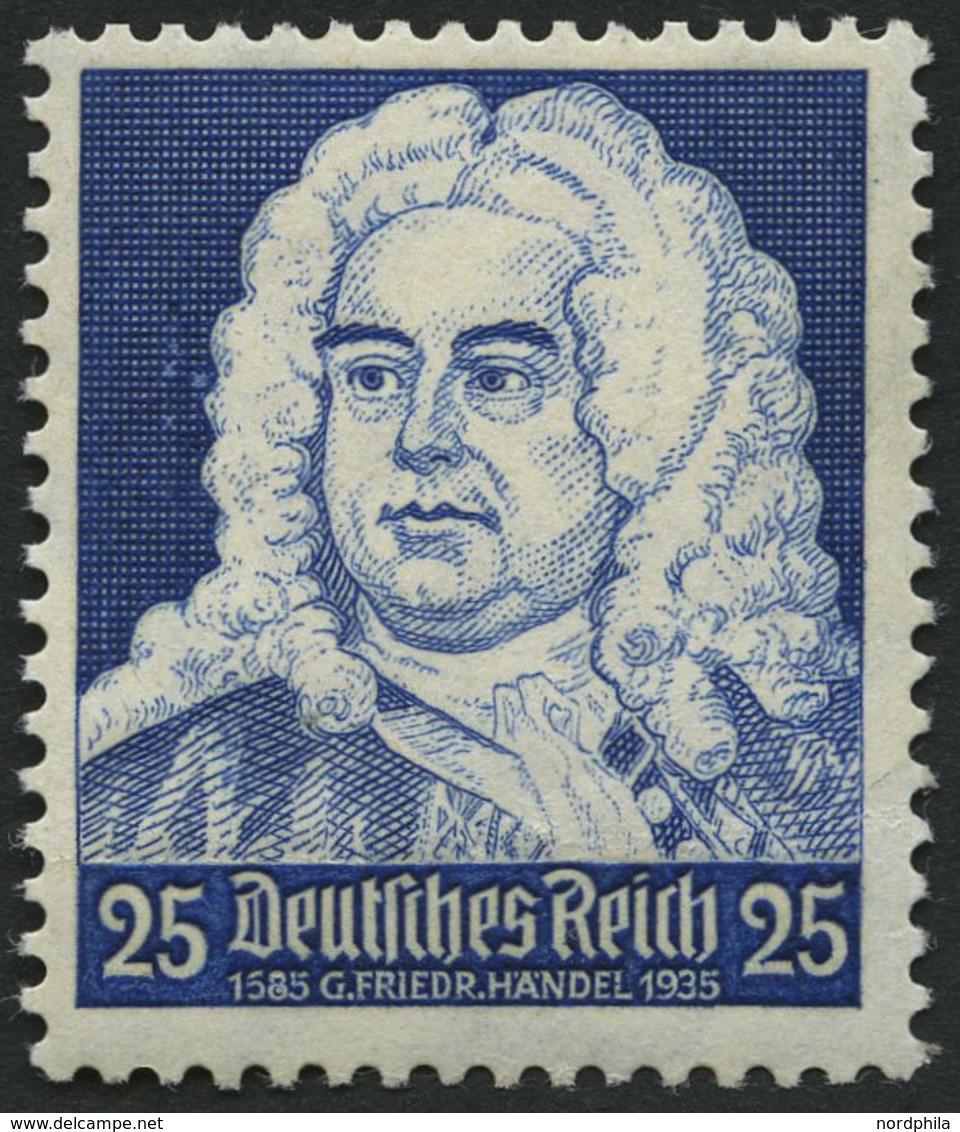 Dt. Reich 575I **, 1935, 25 Pf. Händel Mit Abart 1585 Statt 1685, Pracht, Mi. 70.- - Sonstige & Ohne Zuordnung