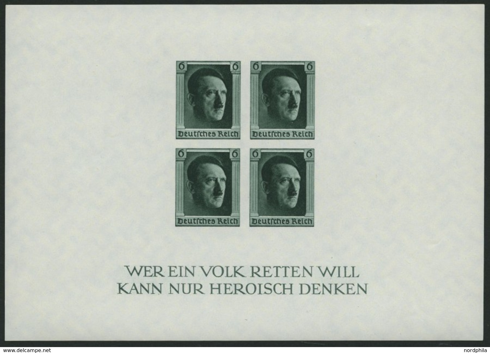 Dt. Reich Bl. 8 **, 1937, Block Hitler Ungezähnt, Pracht, Mi. 210.- - Andere & Zonder Classificatie