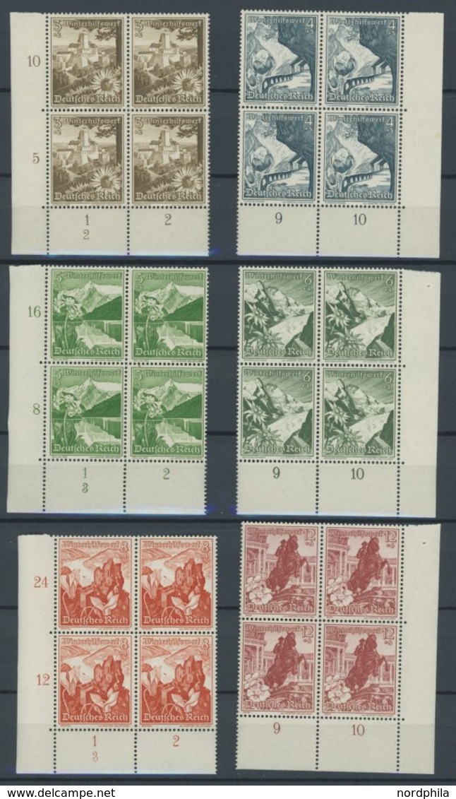 1938, Ostmarklandschaften In Unteren Eckrandviererblocks, 3, 5, 8 Und 25 Pf. Mit Formnummer, Postfrischer Prachtsatz ->  - Sonstige & Ohne Zuordnung