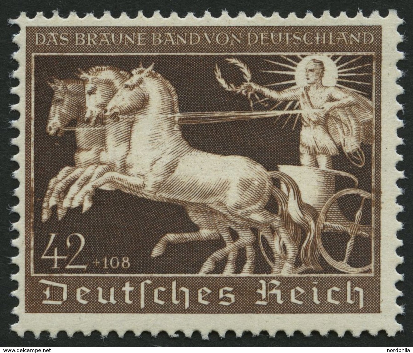 Dt. Reich 747 **, 1940, 42 Pf. Braunes Band, Pracht, Mi. 120.- - Sonstige & Ohne Zuordnung