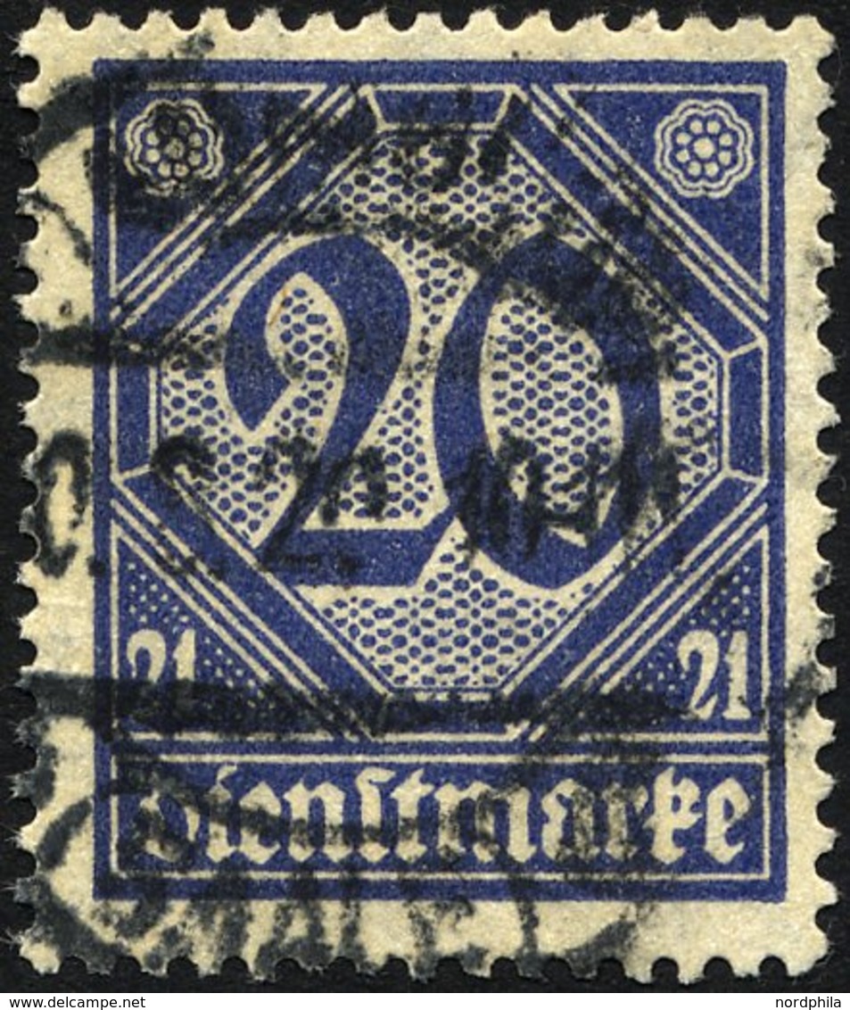 DIENSTMARKEN D 19b O, 1920, 20 Pf. Preußischblau, Pracht, Gepr. Kowollik, Mi. 950.- - Dienstmarken