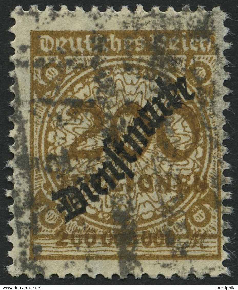 DIENSTMARKEN D 83a O, 1923, 200 Mio. M. Ockerbraun, Feinst (rechts Nachgezähnt), Gepr. Peschl, Mi. 200.- - Dienstmarken