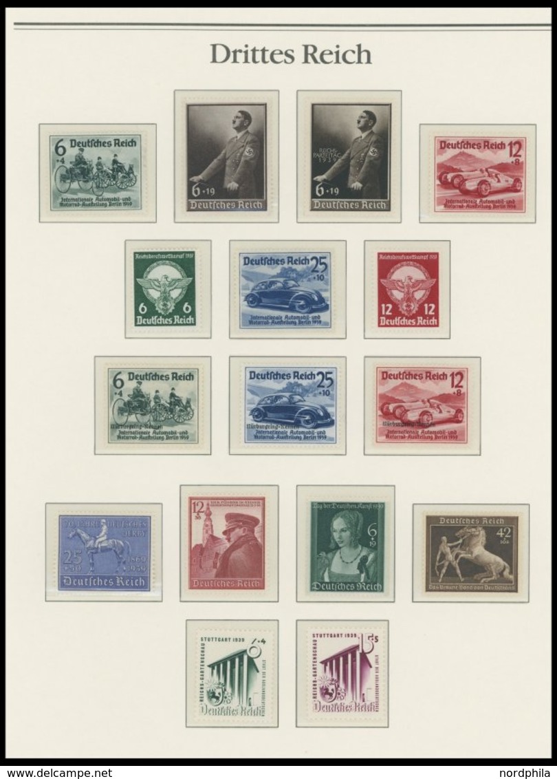 SAMMLUNGEN **, 1933-45, Bis Auf Mi.Nr. 491,496-507 Und Block 2 Und 3 Komplette Postfrische Sammlung Im Borek Album, Fast - Gebraucht