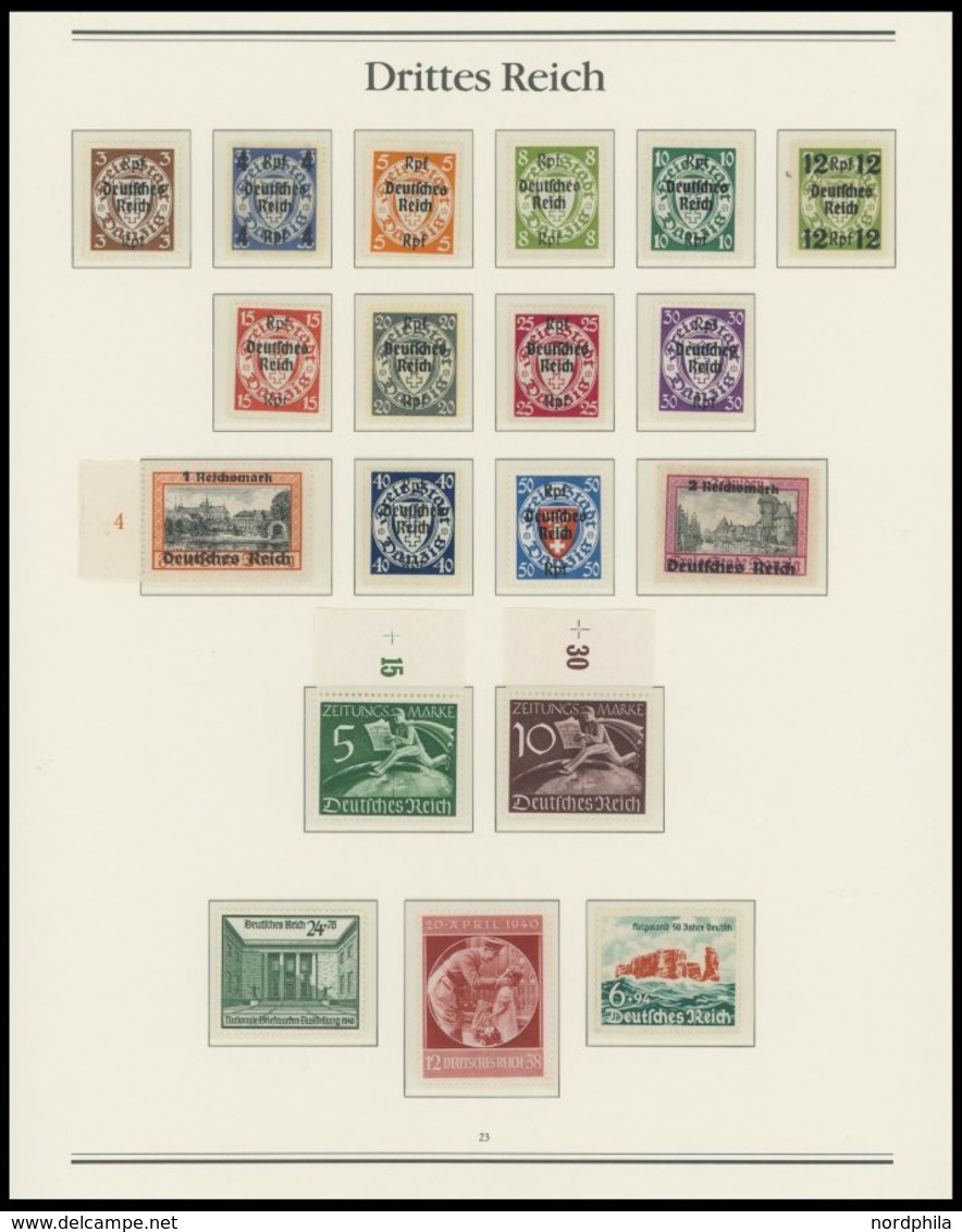 SAMMLUNGEN 643-910 **, 1937-45, Postfrische Sammlung Ohne Blocks, Sonst In Den Hauptnummern Komplett Im Borek Album, Fas - Usati